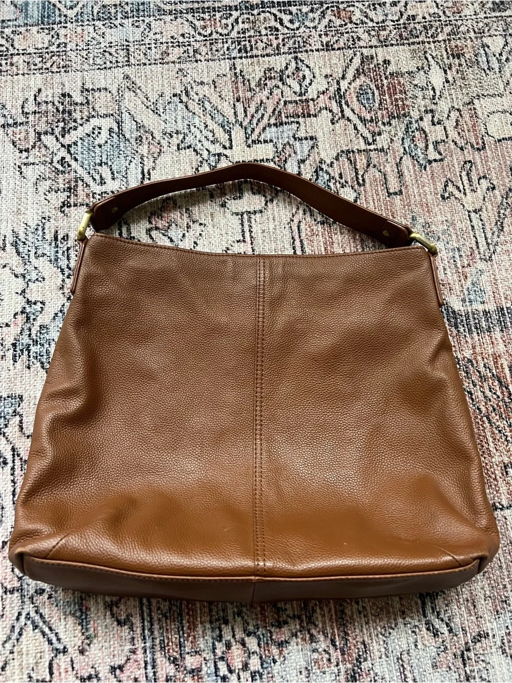KOOBA Pebbled Leather Hobo Bag Luggage Brown Genuine Leather Purse